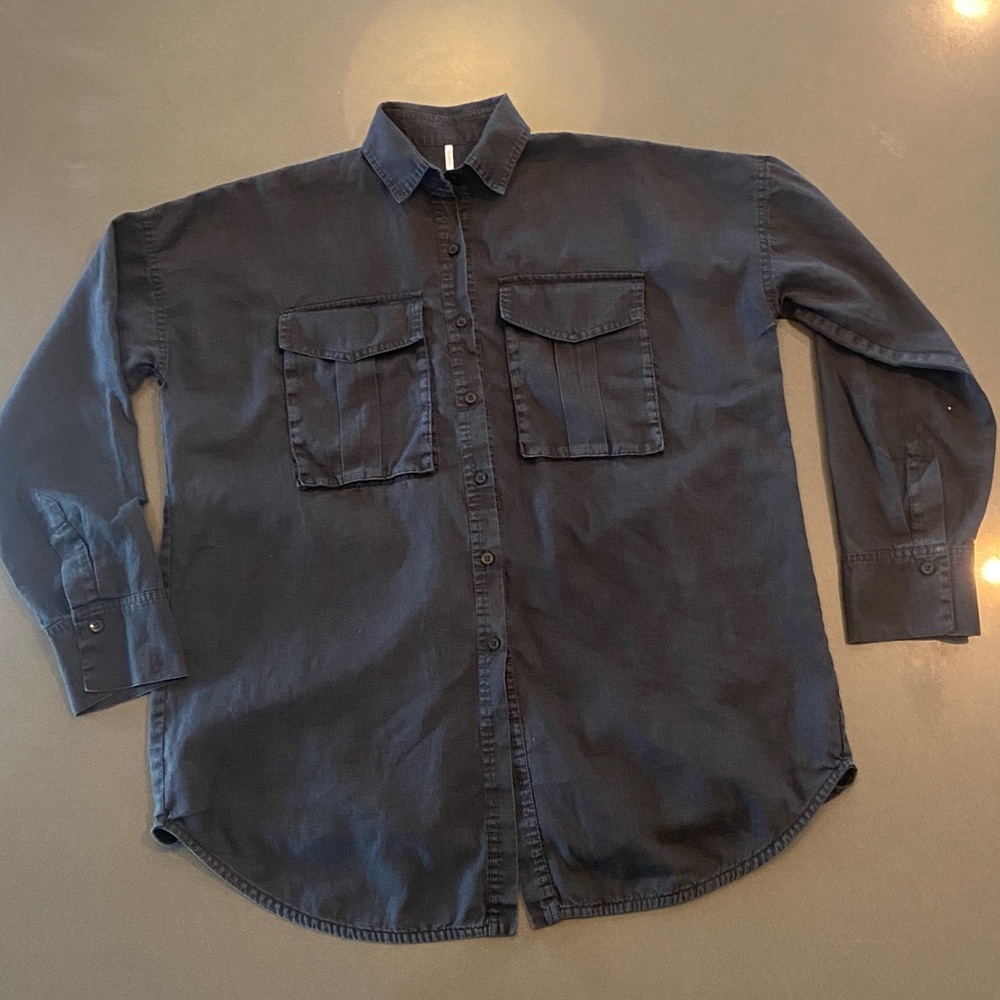 Women's Elegant Black Linen Shirt